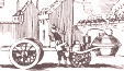 N.J.Cugnot の蒸気自動車： 壁に衝突寸前、二人掛で操舵、制動中の様子 :蒸気機関の歴史 1769